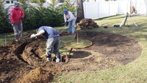 fire pit & bench prepare