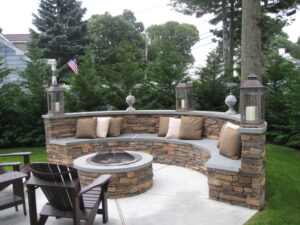 bench firepit finishing