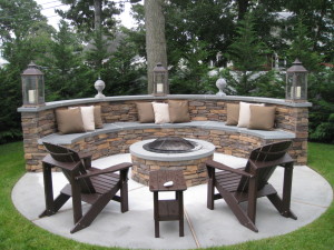 bench firepit finishing touches