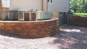 retaining wall drive to basement
